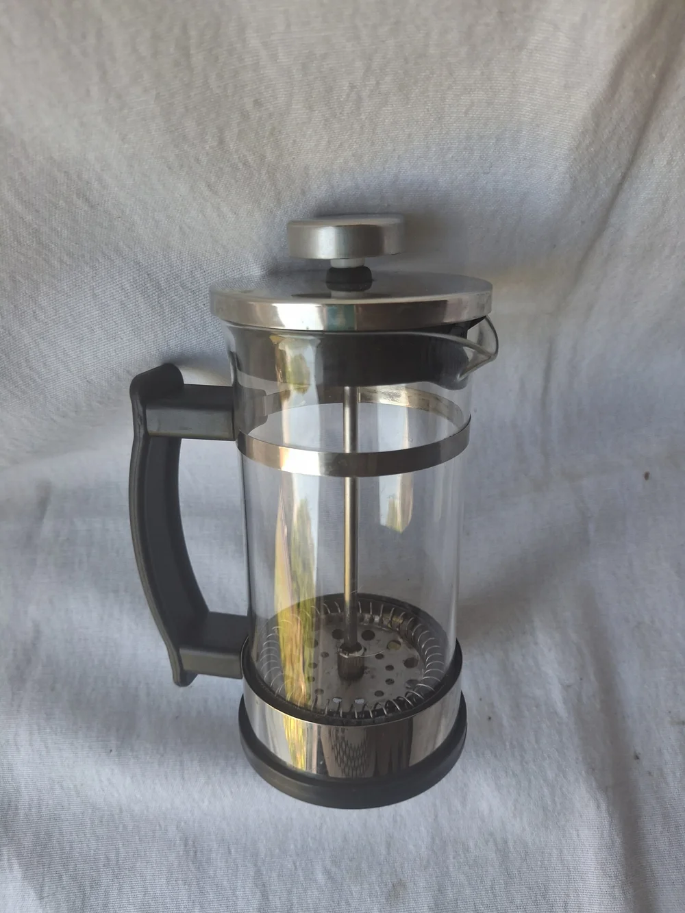 Classic Stainless Steel and Clear French Press Coffee Maker - Black Handle